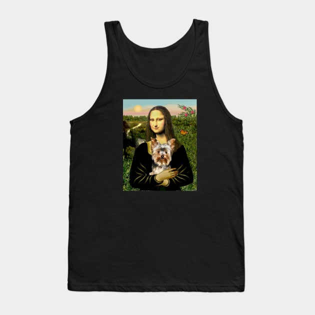 Mona Lisa and Her Yorkshire Terrier Tank Top by Dogs Galore and More